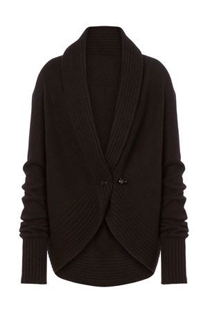 Cardigan in lana merino e cashmere nero ALBERTA FERRETTI | A090366010555